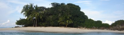 Granito de Oro Island in the National Park Coiba Island from Panama