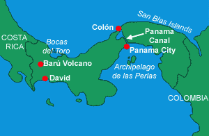 Geographical map of Panama - Central America